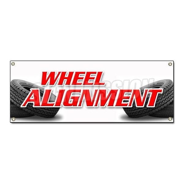 WHEEL ALIGNMENT BANNER SIGN tire fix repair align auto car repair a/c ac